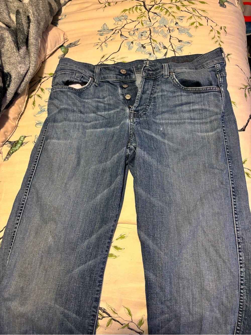 7 For All Mankind Straight Leg Men's Jeans - Medium Blue Wash 32/30
